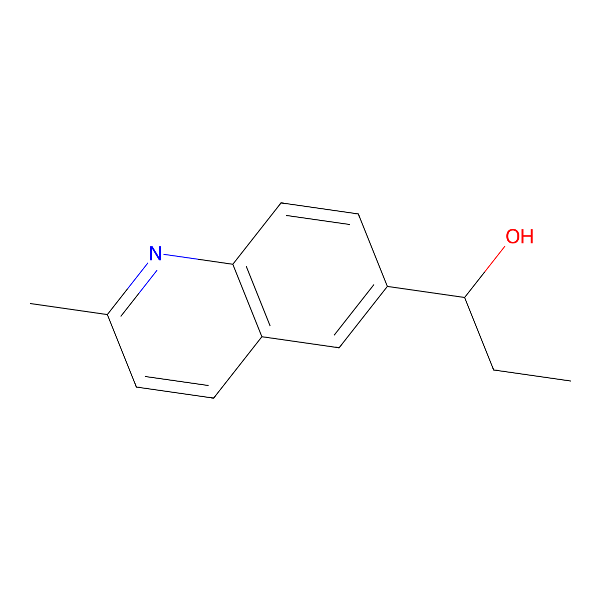 alpha-Ethyl-2-methyl-6-quinolinemethanol molecular structure, CAS 1520667-18-8