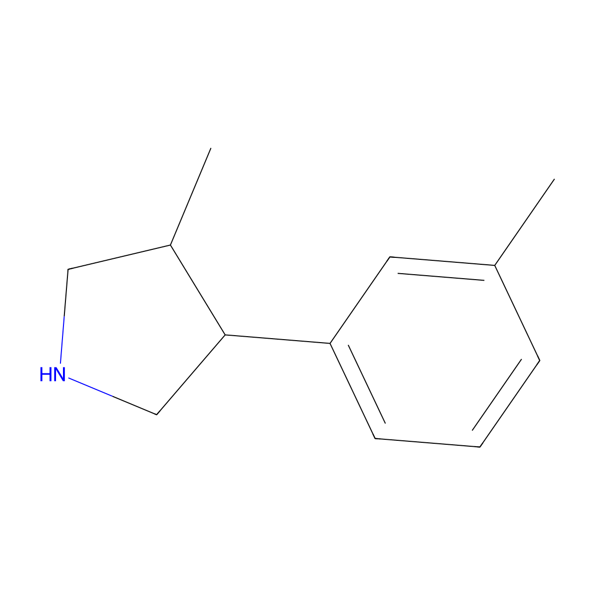 3-Methyl-4-(3-methylphenyl)pyrrolidine molecular structure, CAS 1520669-46-8