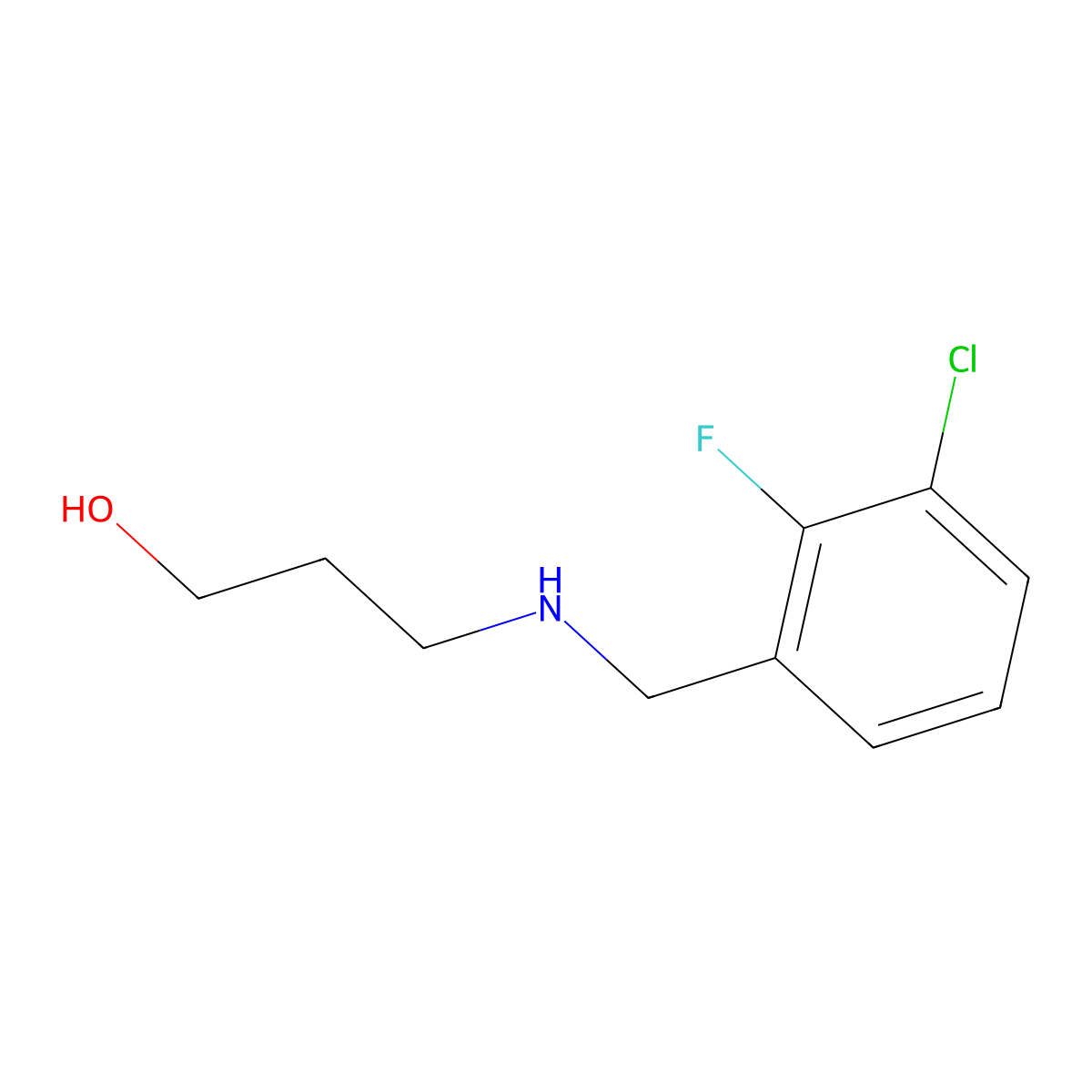 3-{[(3-Chloro-2-fluorophenyl)methyl]amino}propan-1-ol molecular structure, CAS 1520670-44-3