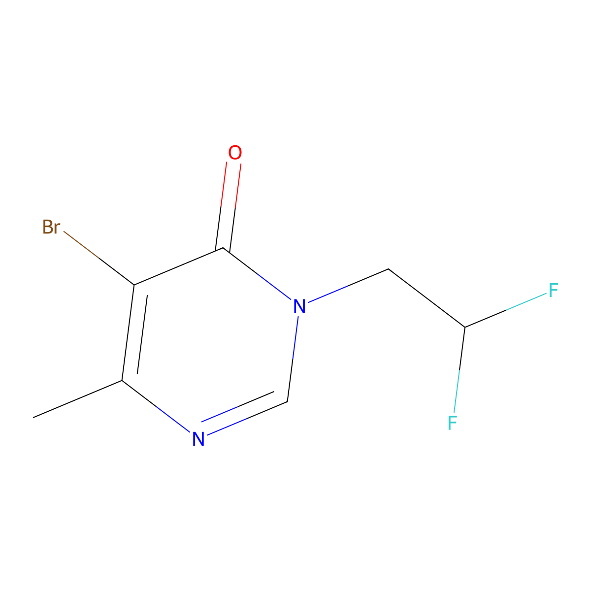 5-Bromo-3-(2,2-difluoroethyl)-6-methyl-3,4-dihydropyrimidin-4-one molecular structure, CAS 1520677-44-4