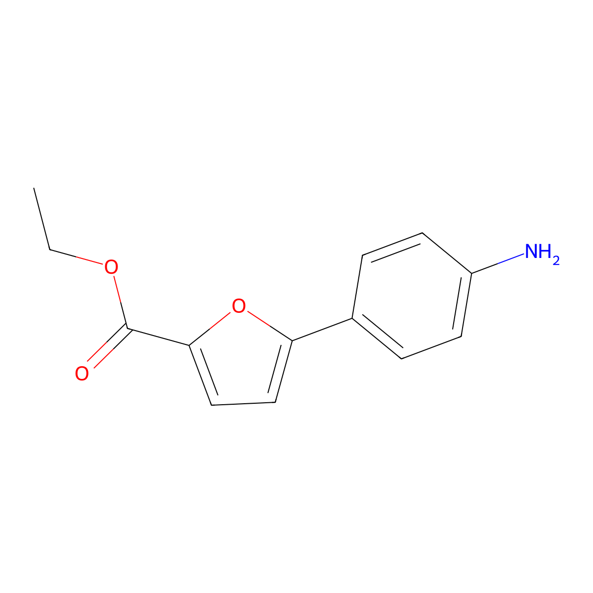 Ethyl 5-(4-aminophenyl)furan-2-carboxylate molecular structure, CAS 1520679-11-1