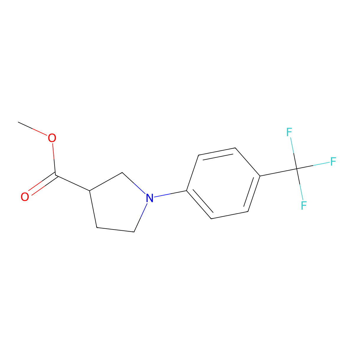 Methyl 1-(4-(trifluoromethyl)phenyl)pyrrolidine-3-carboxylate molecular structure, CAS 1520682-61-4