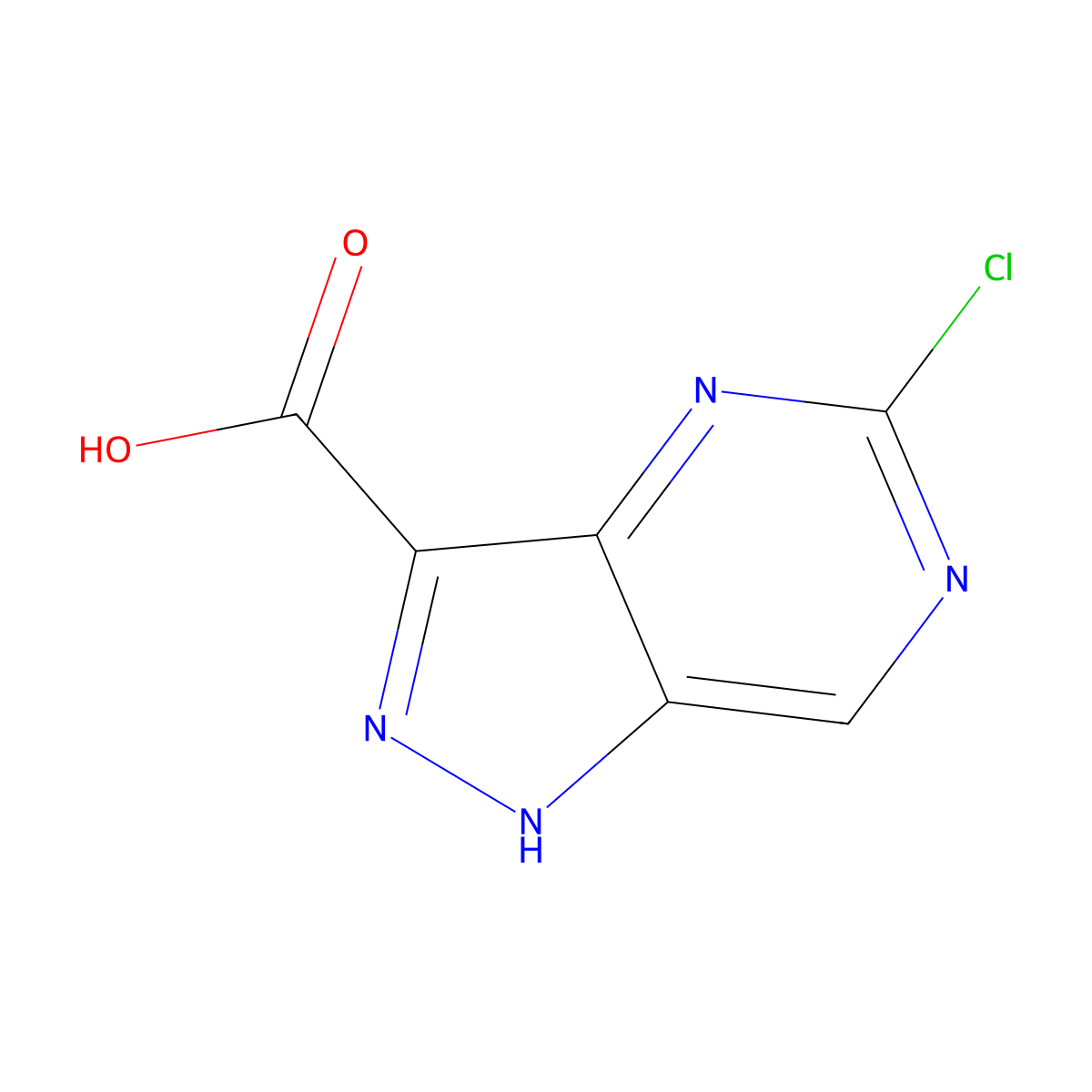 5-chloro-2H-pyrazolo[4,3-d]pyrimidine-3-carboxylic acid molecular structure, CAS 1520692-02-7