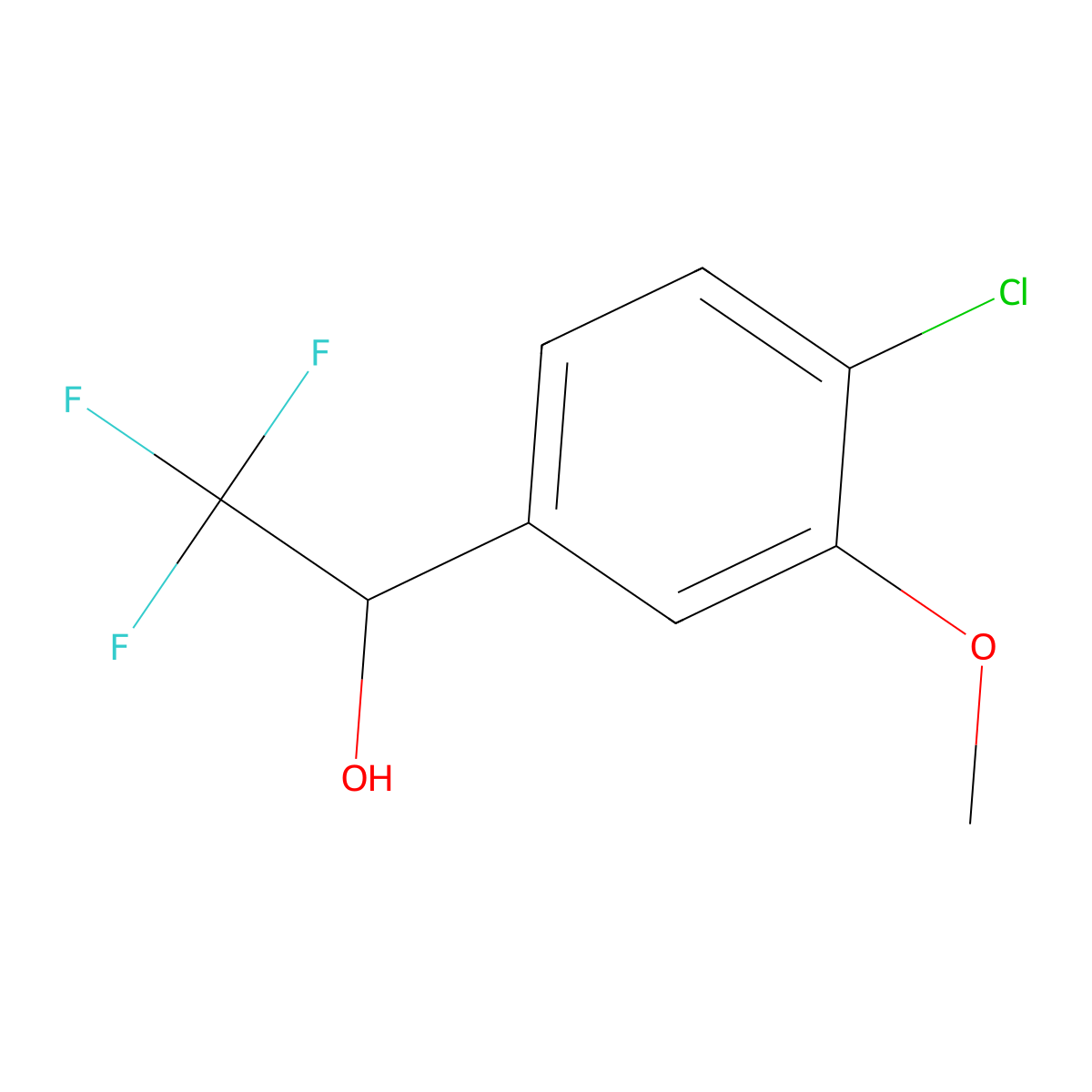 1-(4-Chloro-3-methoxyphenyl)-2,2,2-trifluoroethan-1-ol molecular structure, CAS 1520692-60-7