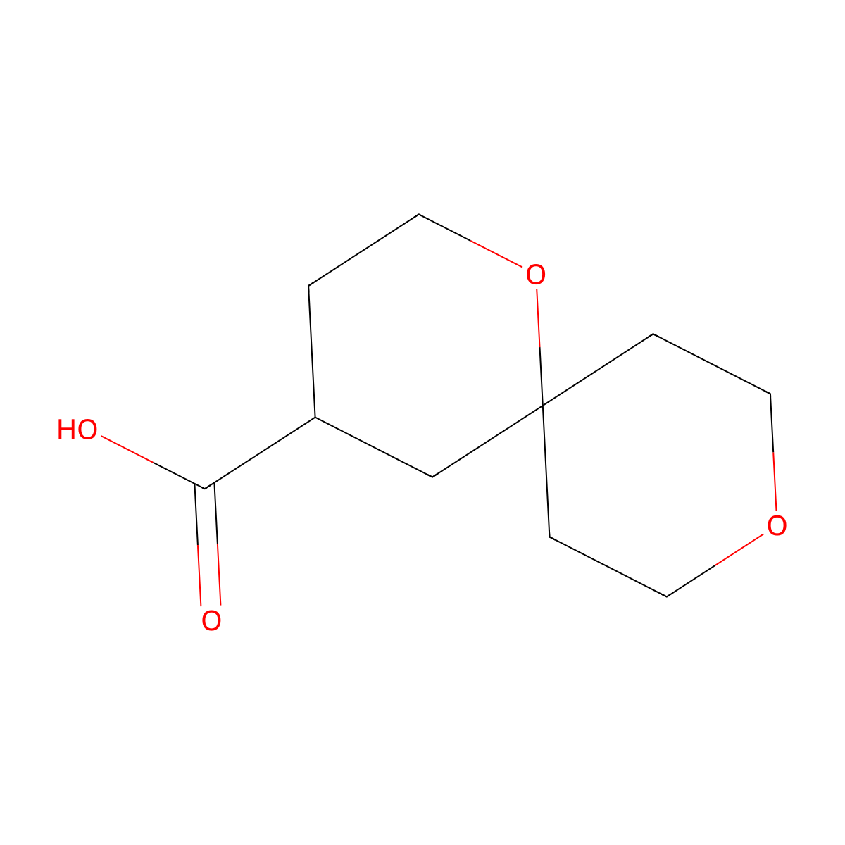 1,9-Dioxaspiro(5.5)undecane-4-carboxylic acid molecular structure, CAS 1520699-87-9