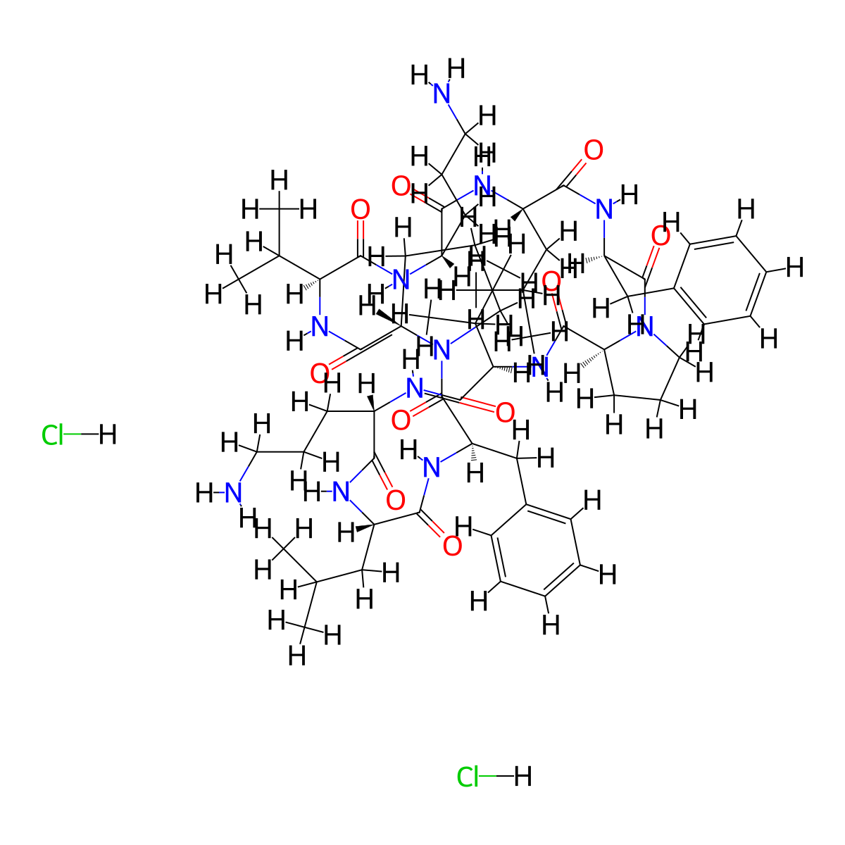 Gramicidin S dihydrochloride molecular structure, CAS 15207-30-4