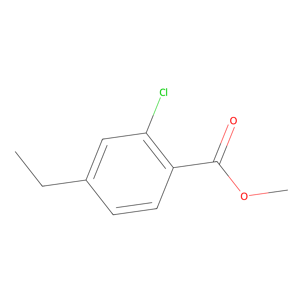 Methyl 2-chloro-4-ethylbenzoate molecular structure, CAS 1520702-63-9