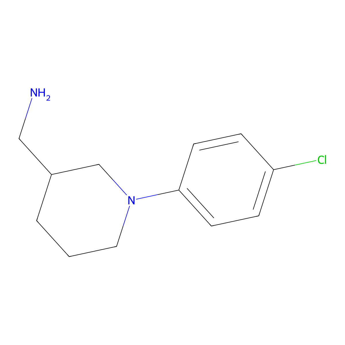 [1-(4-Chlorophenyl)piperidin-3-yl]methanamine molecular structure, CAS 1520716-10-2
