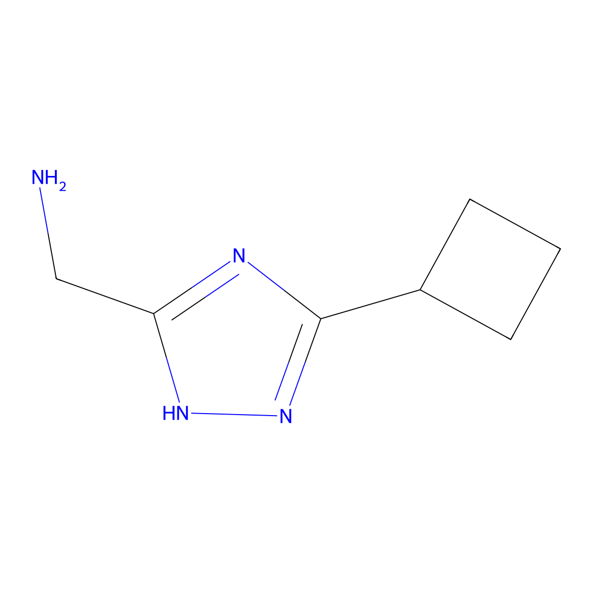 (5-cyclobutyl-4H-1,2,4-triazol-3-yl)methanamine molecular structure, CAS 1520718-75-5