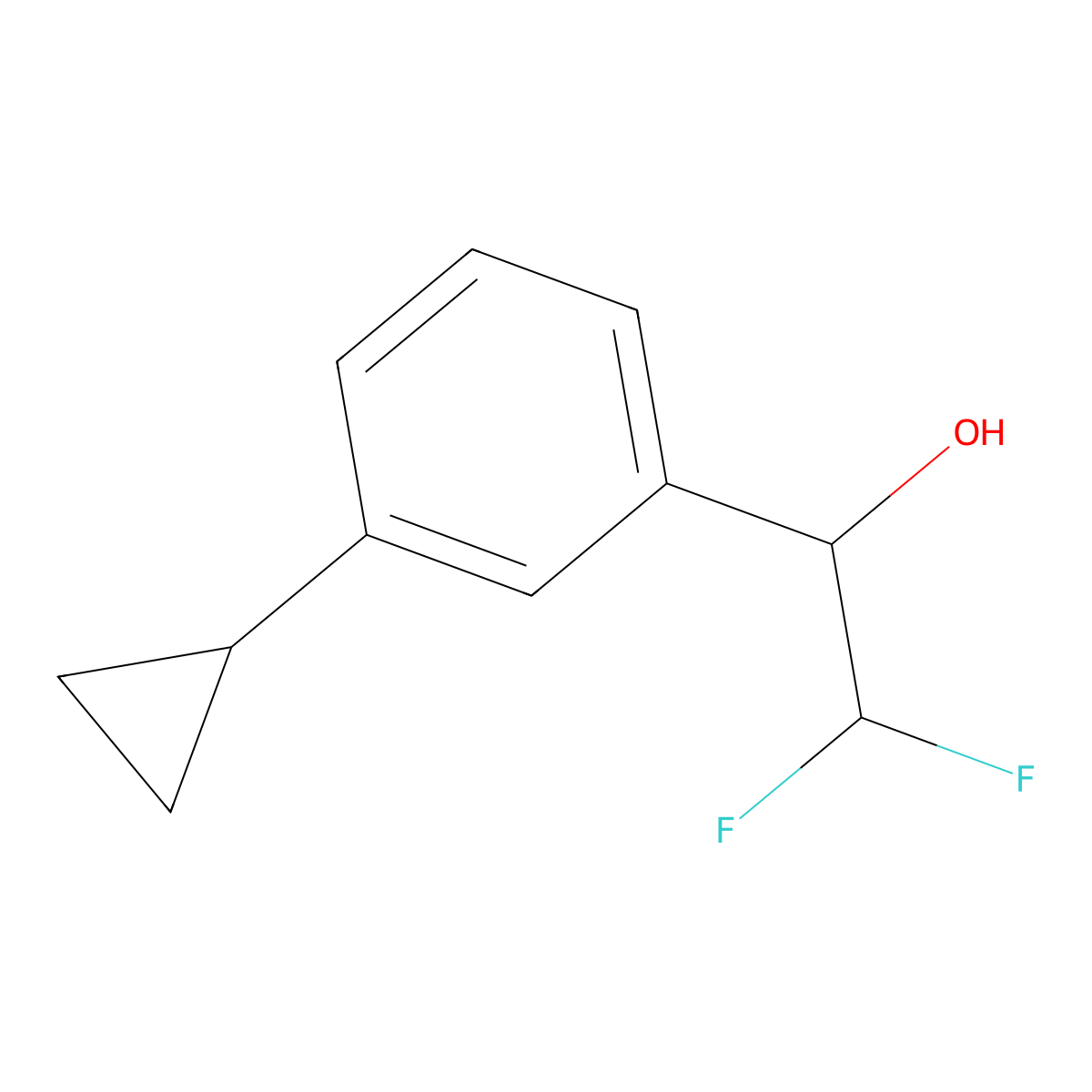 1-(3-Cyclopropylphenyl)-2,2-difluoroethan-1-ol molecular structure, CAS 1520722-58-0