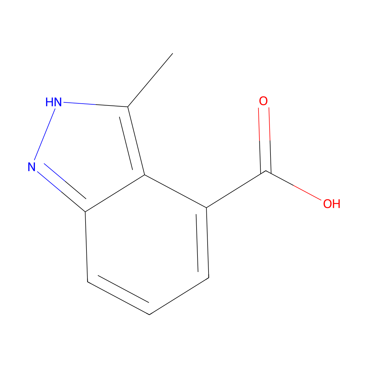 3-Methyl-1H-indazole-4-carboxylic acid molecular structure, CAS 1520726-15-1