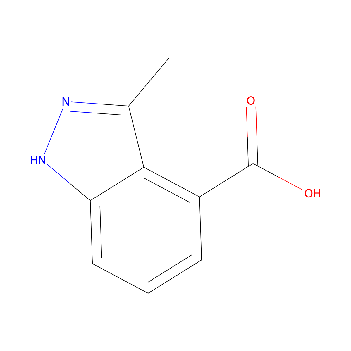 3-Methyl-1H-indazole-4-carboxylic acid molecular structure, CAS 1520726-15-1