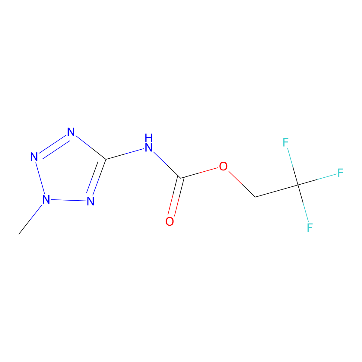 2,2,2-trifluoroethyl N-(2-methyl-2H-1,2,3,4-tetrazol-5-yl)carbamate molecular structure, CAS 1520727-98-3