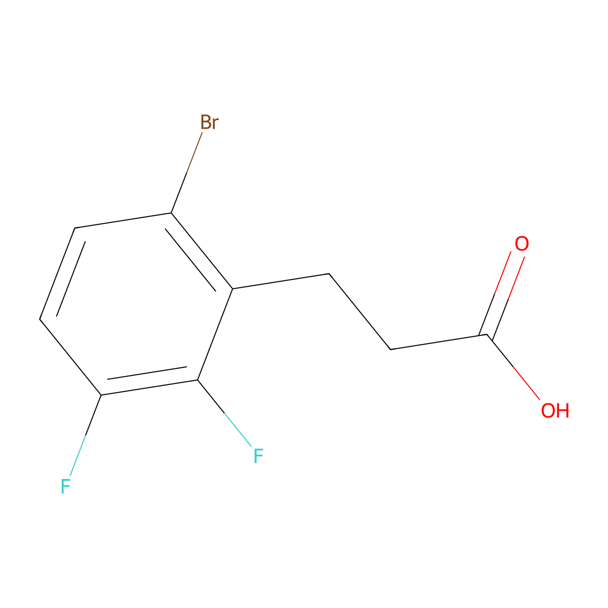 3-(6-Bromo-2,3-difluorophenyl)propanoic acid molecular structure, CAS 1520732-53-9