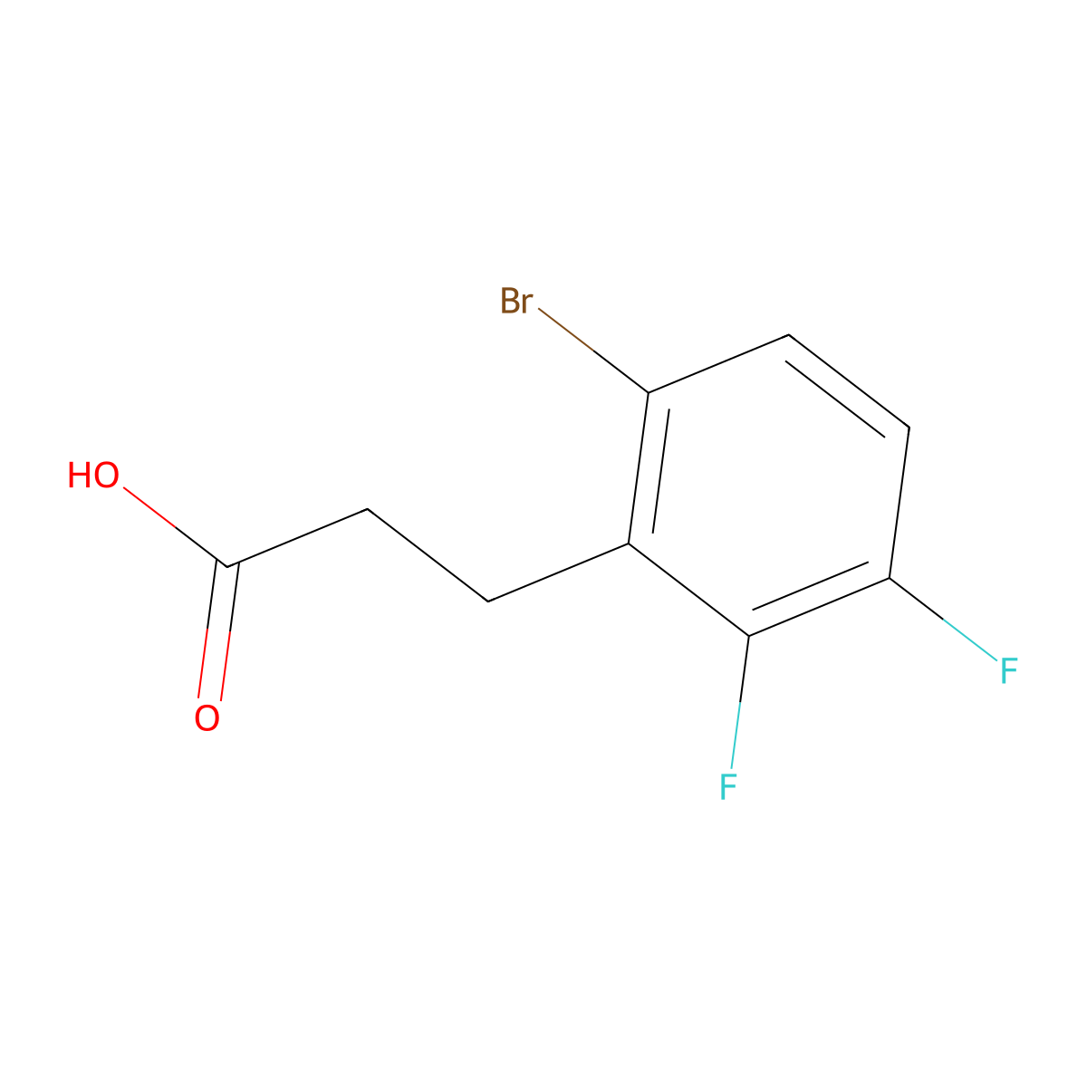 3-(6-Bromo-2,3-difluorophenyl)propanoic acid molecular structure, CAS 1520732-53-9