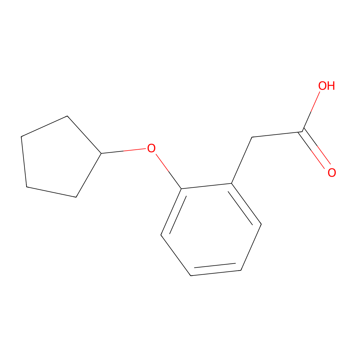 2-[2-(Cyclopentyloxy)phenyl]acetic acid molecular structure, CAS 1520738-14-0