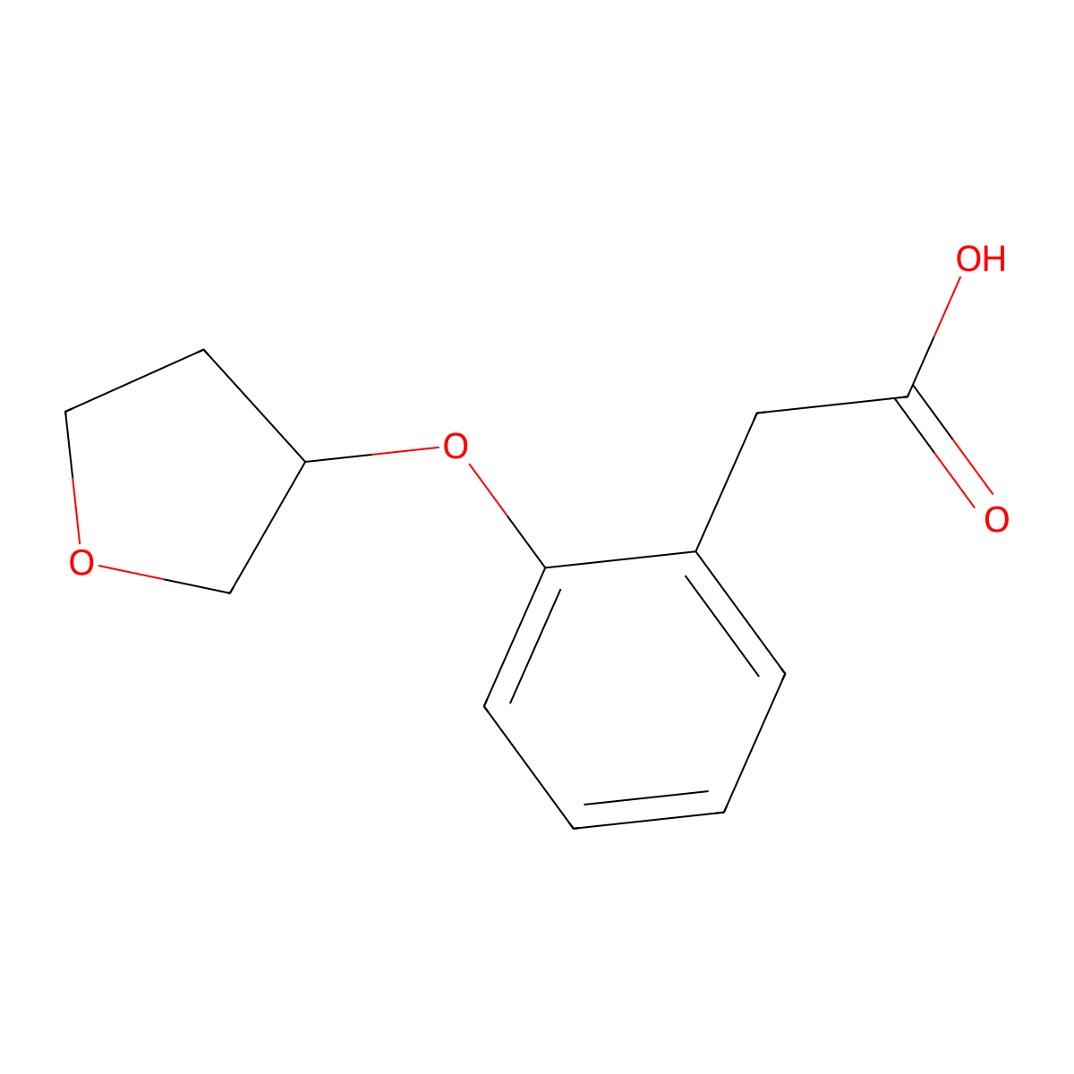 2-[2-(Oxolan-3-yloxy)phenyl]acetic acid molecular structure, CAS 1520738-16-2