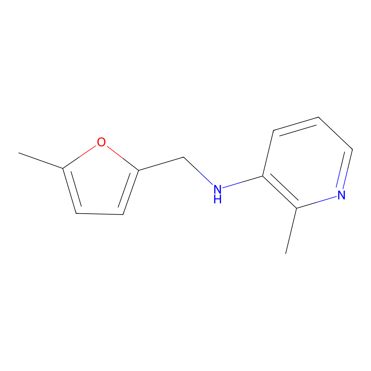 2-Methyl-N-[(5-methylfuran-2-yl)methyl]pyridin-3-amine molecular structure, CAS 1520752-02-6
