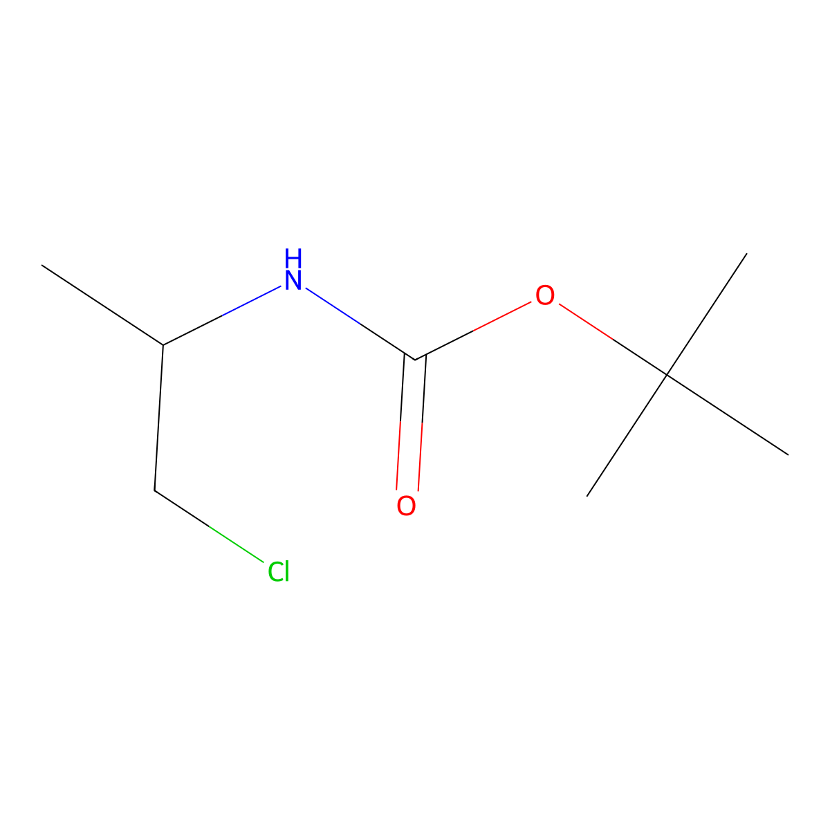 tert-butyl N-(1-chloropropan-2-yl)carbamate molecular structure, CAS 1520753-28-9