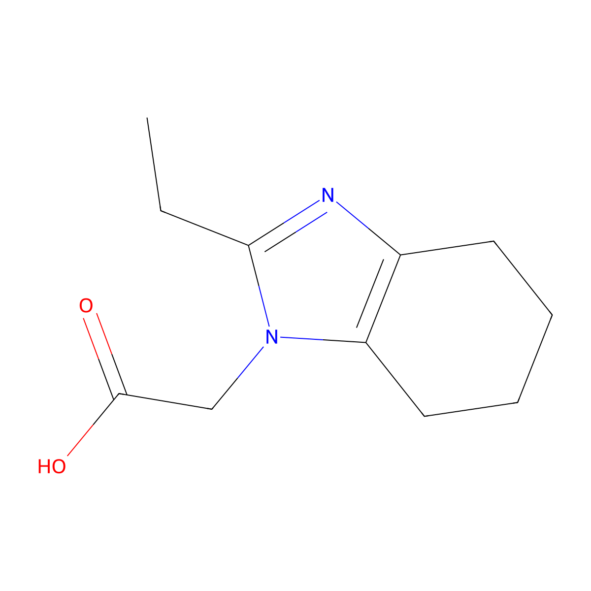 2-(2-ethyl-4,5,6,7-tetrahydro-1H-1,3-benzodiazol-1-yl)acetic acid molecular structure, CAS 1520755-08-1