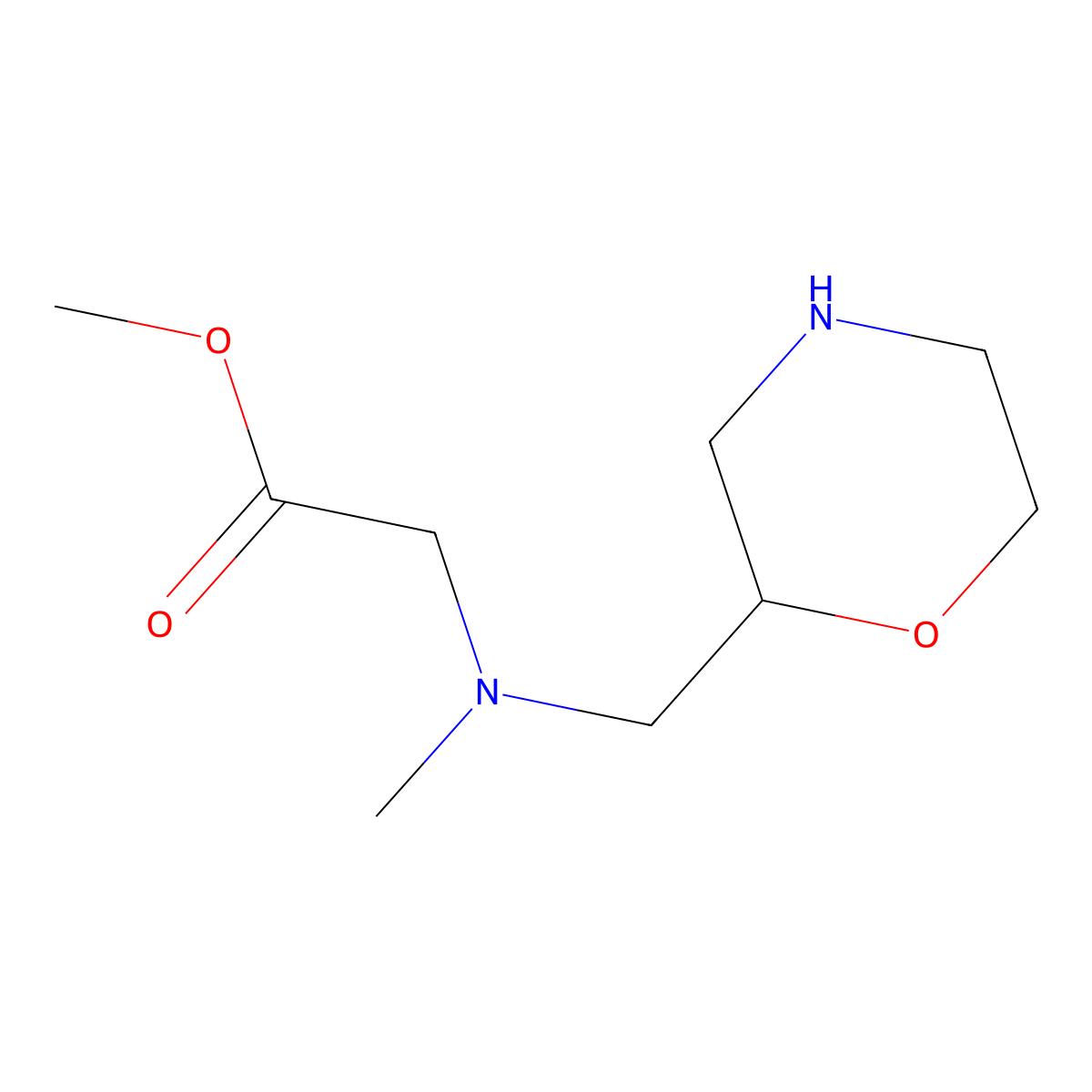 Methyl 2-{methyl[(morpholin-2-yl)methyl]amino}acetate molecular structure, CAS 1520763-13-6