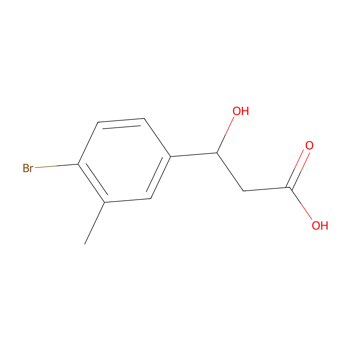 3-(4-Bromo-3-methylphenyl)-3-hydroxypropanoic acid molecular structure, CAS 1520773-44-7