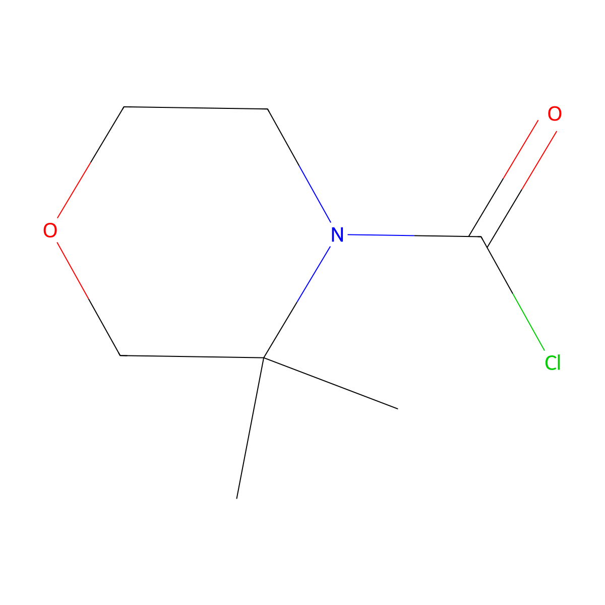 3,3-Dimethylmorpholine-4-carbonyl chloride molecular structure, CAS 1520796-36-4