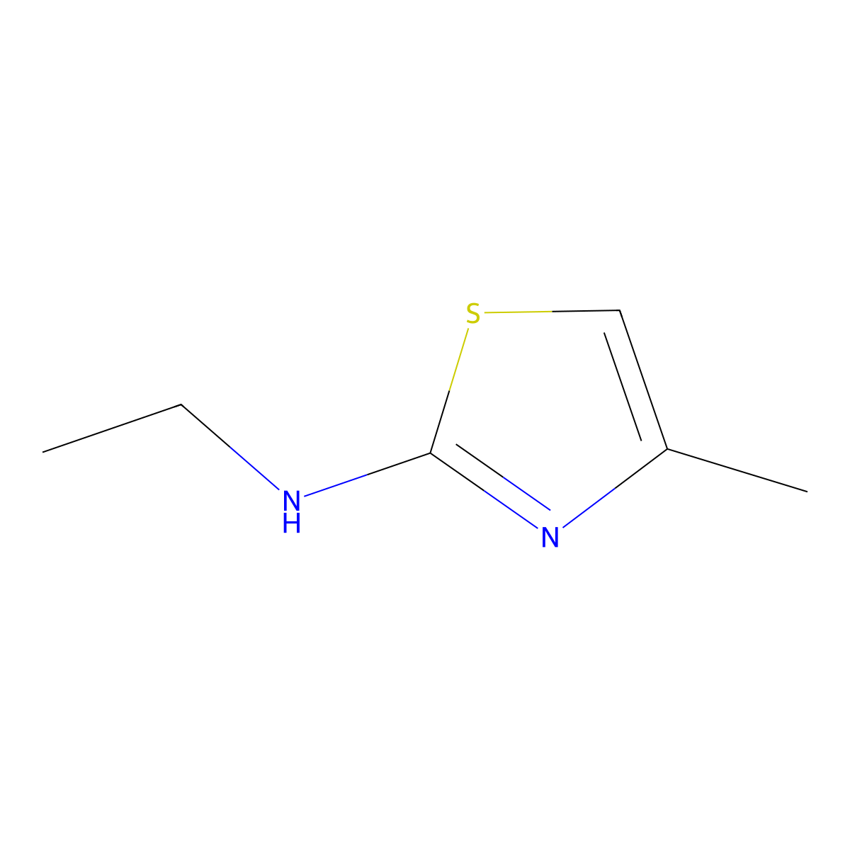 N-ethyl-4-methyl-1,3-thiazol-2-amine molecular structure, CAS 15208-47-6