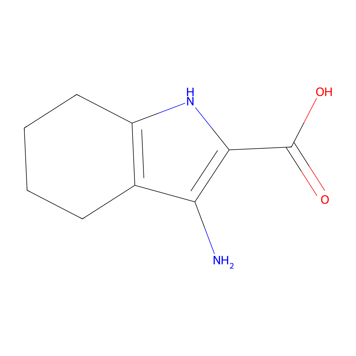 3-amino-4,5,6,7-tetrahydro-1H-indole-2-carboxylic acid molecular structure, CAS 1520804-42-5