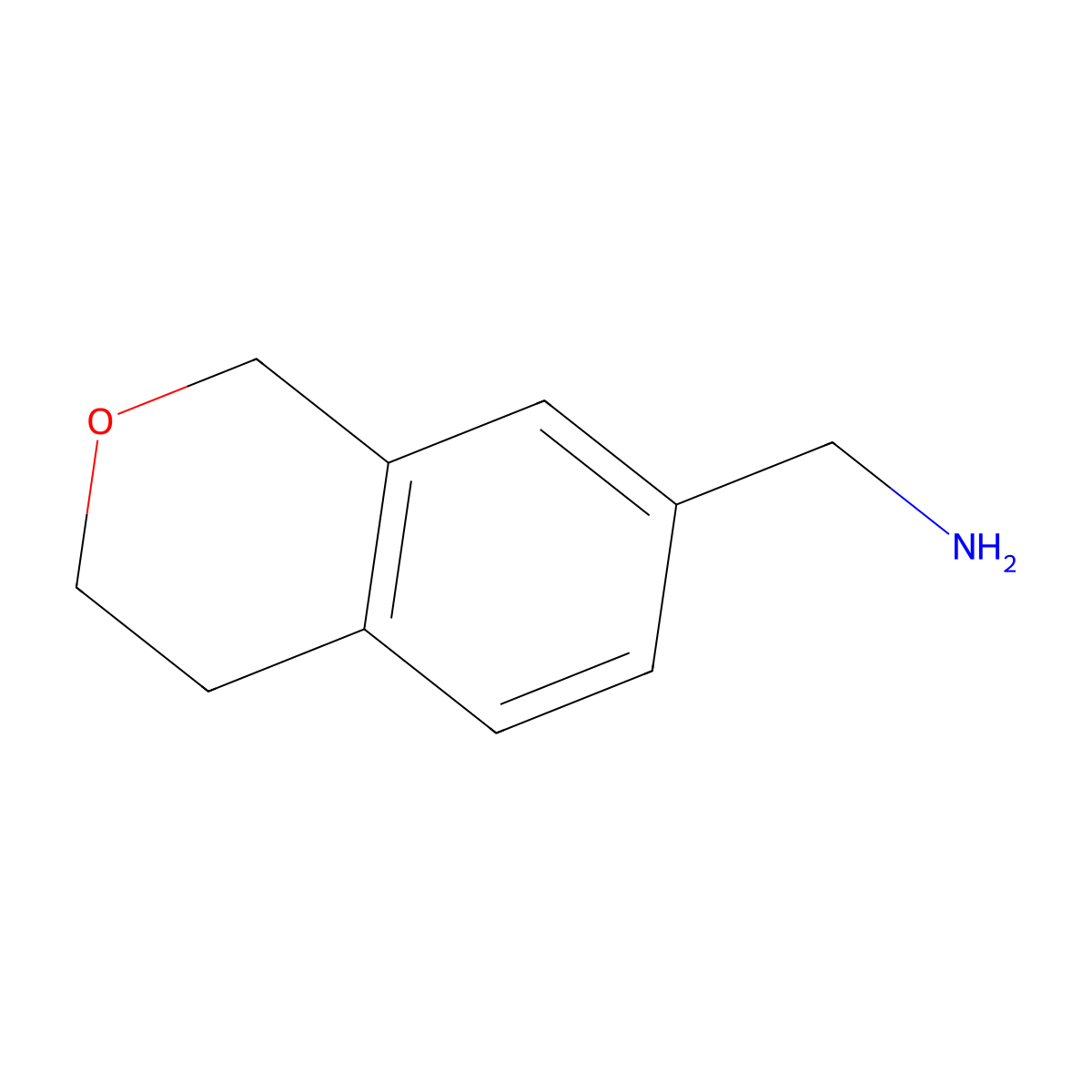 1-(3,4-dihydro-1H-2-benzopyran-7-yl)methanamine molecular structure, CAS 1520806-99-8