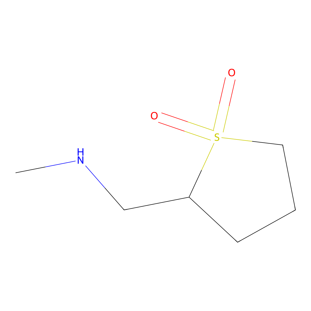 2-[(Methylamino)methyl]-1lambda6-thiolane-1,1-dione molecular structure, CAS 1520810-76-7