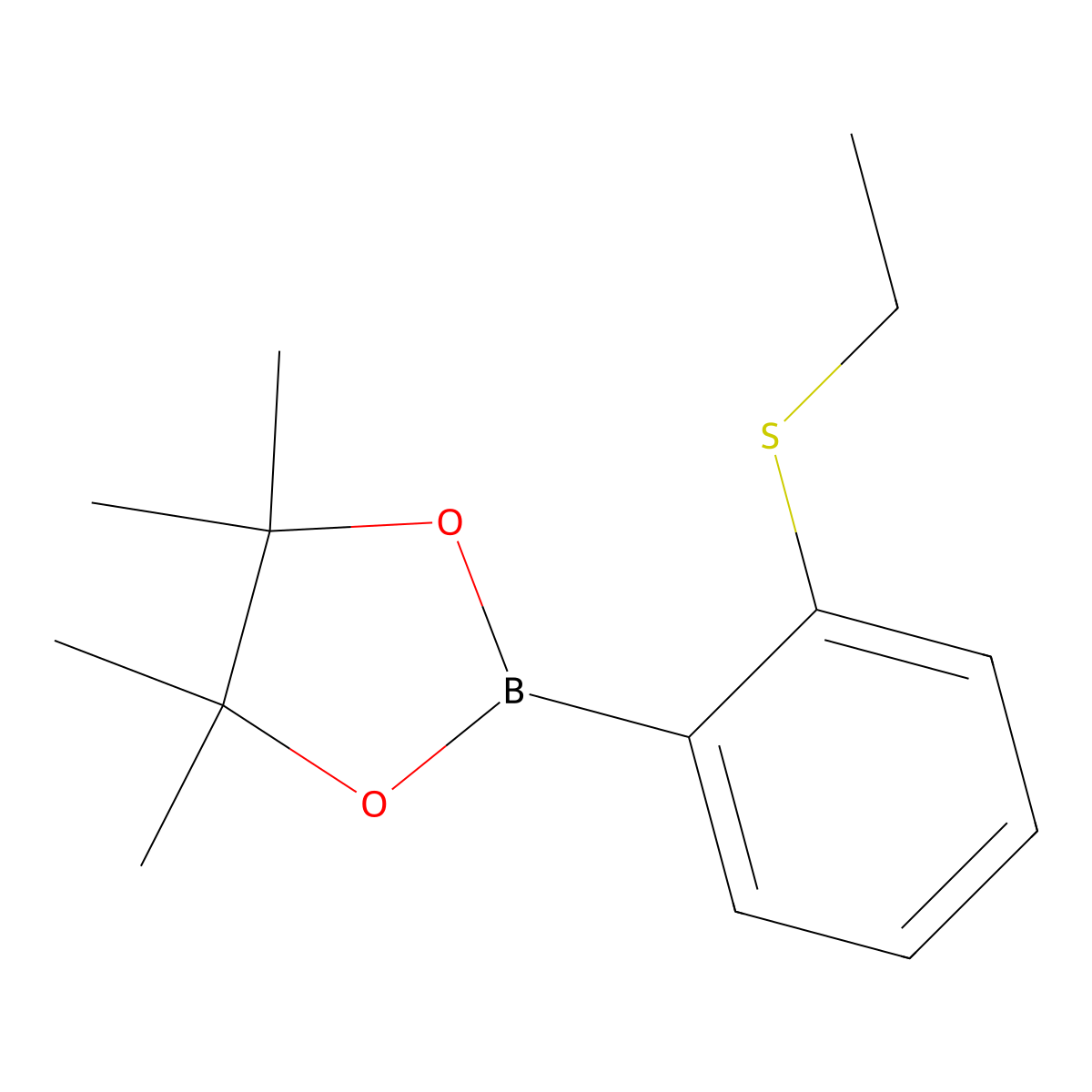 2-(2-(Ethylthio)phenyl)-4,4,5,5-tetramethyl-1,3,2-dioxaborolane molecular structure, CAS 1520828-30-1