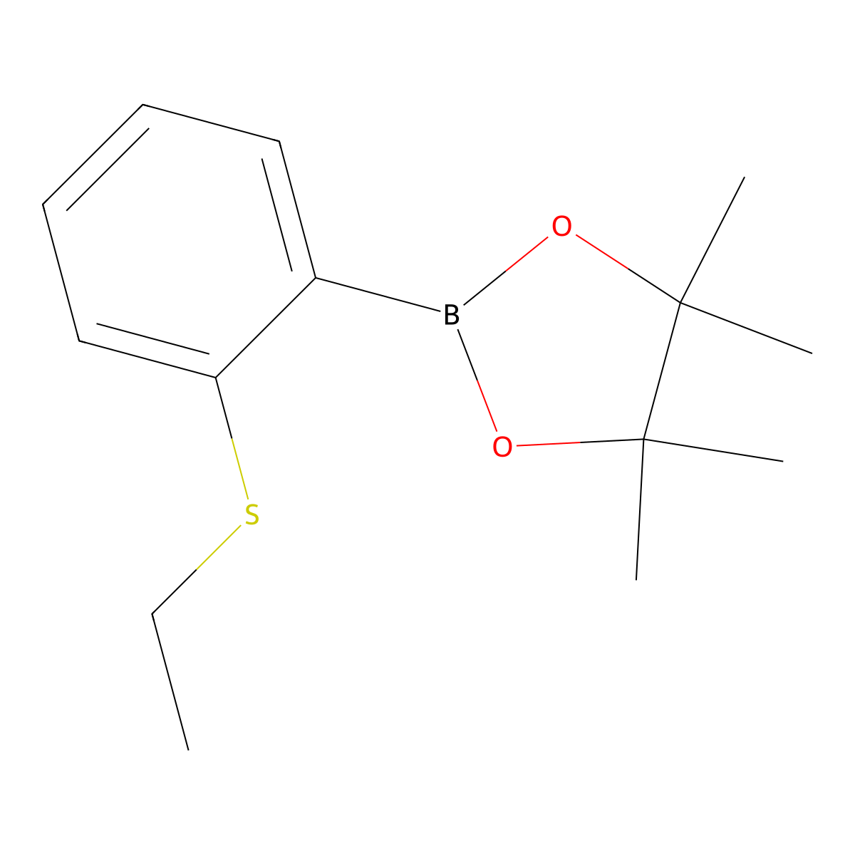 2-(2-(Ethylthio)phenyl)-4,4,5,5-tetramethyl-1,3,2-dioxaborolane molecular structure, CAS 1520828-30-1