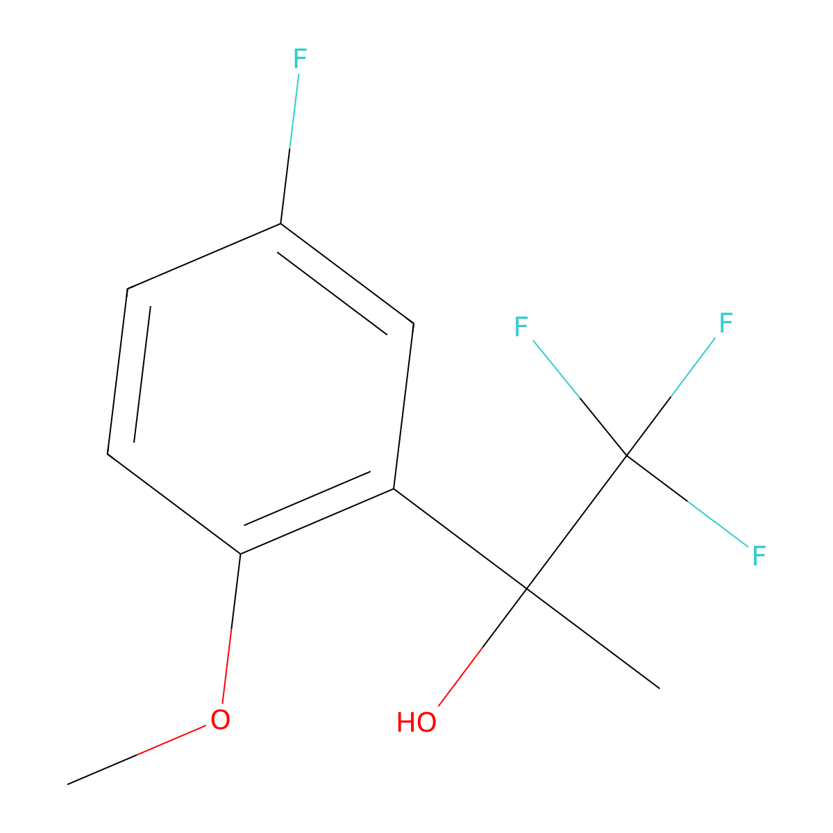 1,1,1-Trifluoro-2-(5-fluoro-2-methoxyphenyl)propan-2-ol molecular structure, CAS 1520833-53-7
