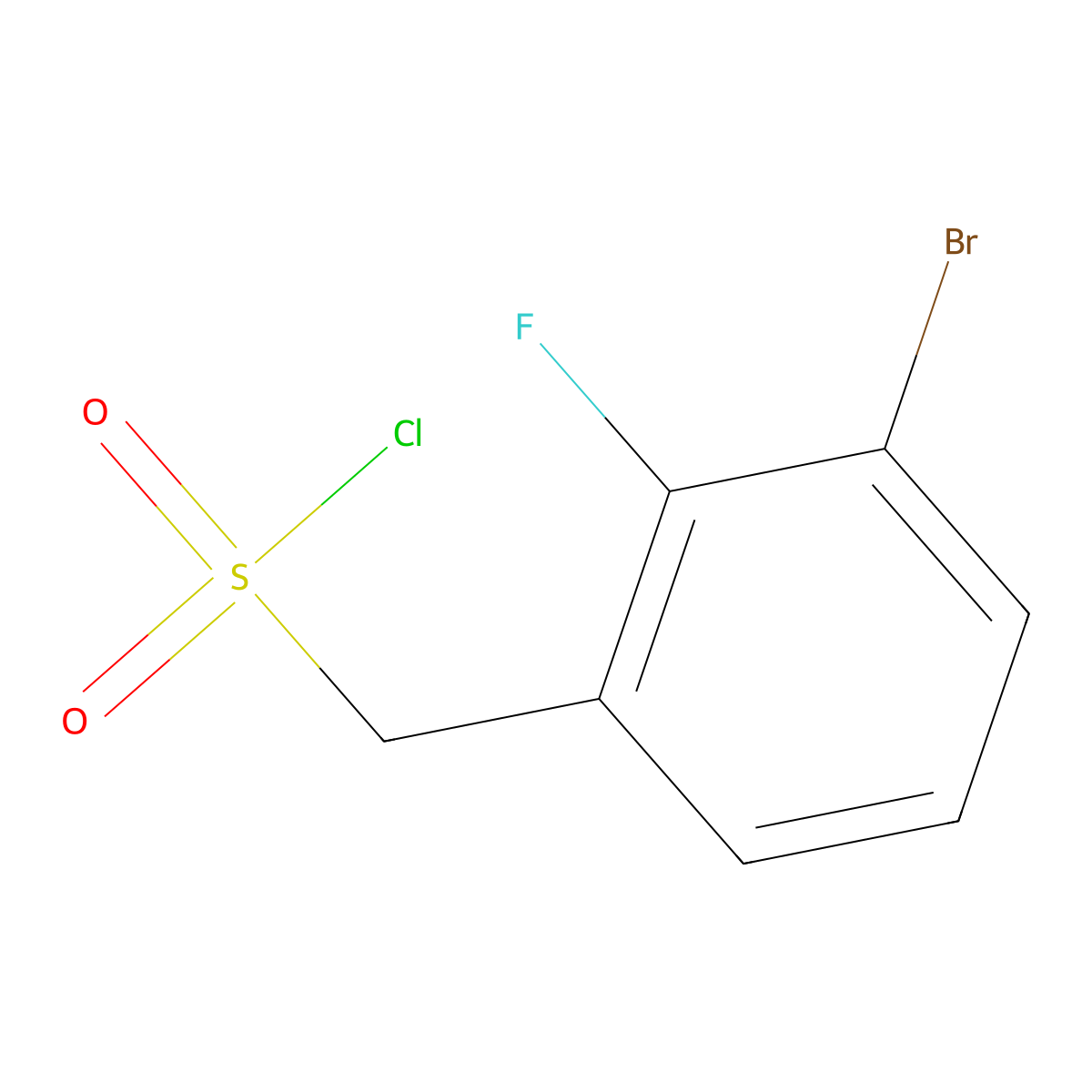 (3-Bromo-2-fluorophenyl)methanesulfonyl chloride molecular structure, CAS 1520844-37-4
