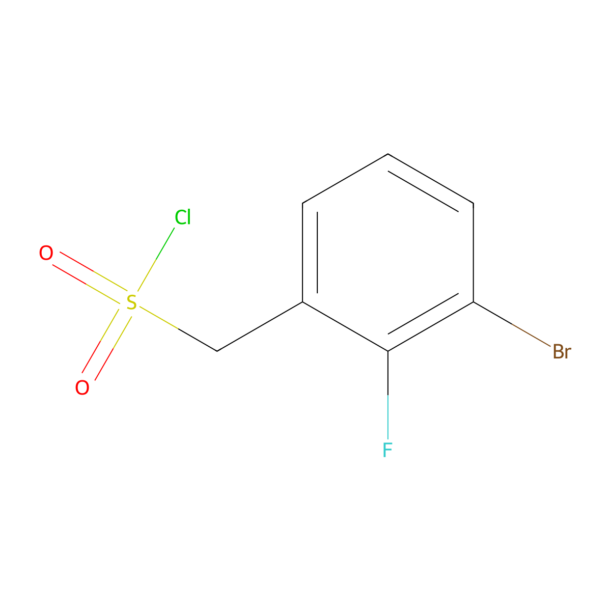 (3-Bromo-2-fluorophenyl)methanesulfonyl chloride molecular structure, CAS 1520844-37-4