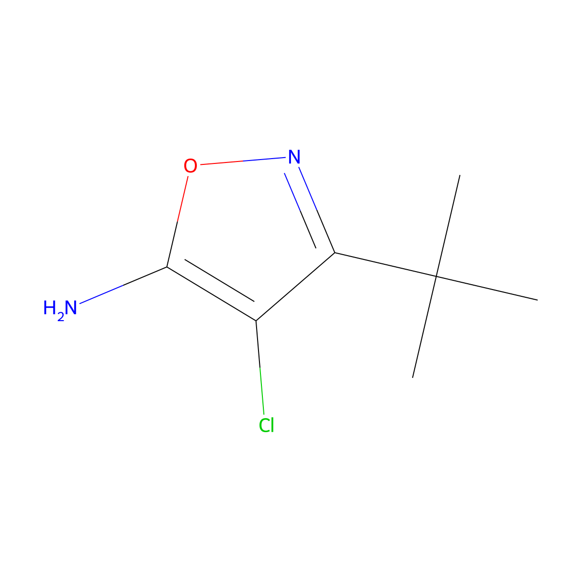 3-(tert-Butyl)-4-chloroisoxazol-5-amine molecular structure, CAS 1520844-53-4