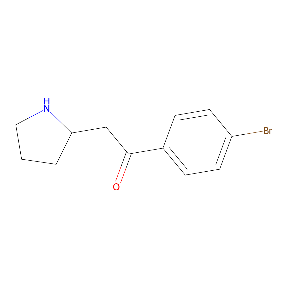 1-(4-Bromophenyl)-2-(pyrrolidin-2-YL)ethan-1-one molecular structure, CAS 1520848-93-4