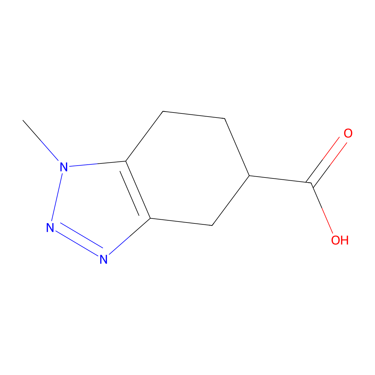 1-Methyl-4,5,6,7-tetrahydro-1H-1,2,3-benzotriazole-5-carboxylic acid molecular structure, CAS 1520850-00-3