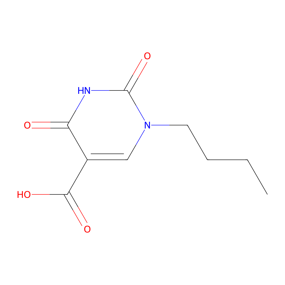 1-Butyl-2,4-dioxo-1,2,3,4-tetrahydropyrimidine-5-carboxylic acid molecular structure, CAS 1520858-10-9