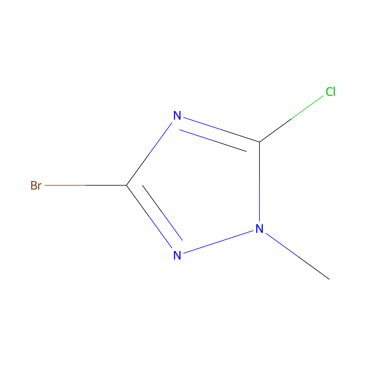 3-bromo-5-chloro-1-methyl-1H-1,2,4-triazole molecular structure, CAS 1520859-32-8