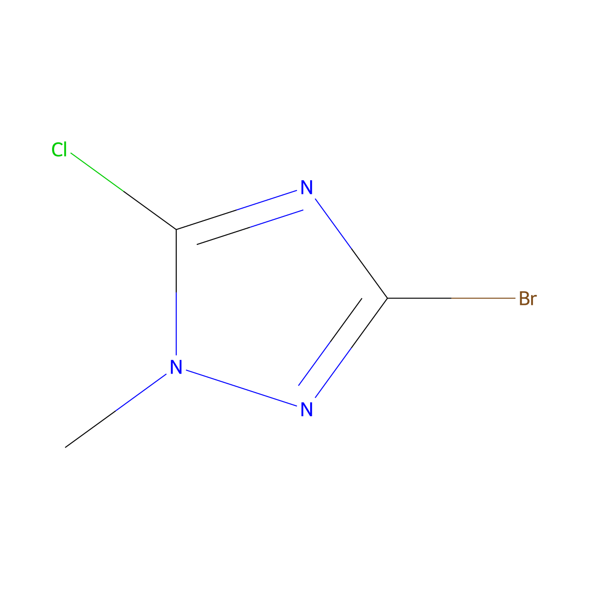 3-bromo-5-chloro-1-methyl-1H-1,2,4-triazole molecular structure, CAS 1520859-32-8