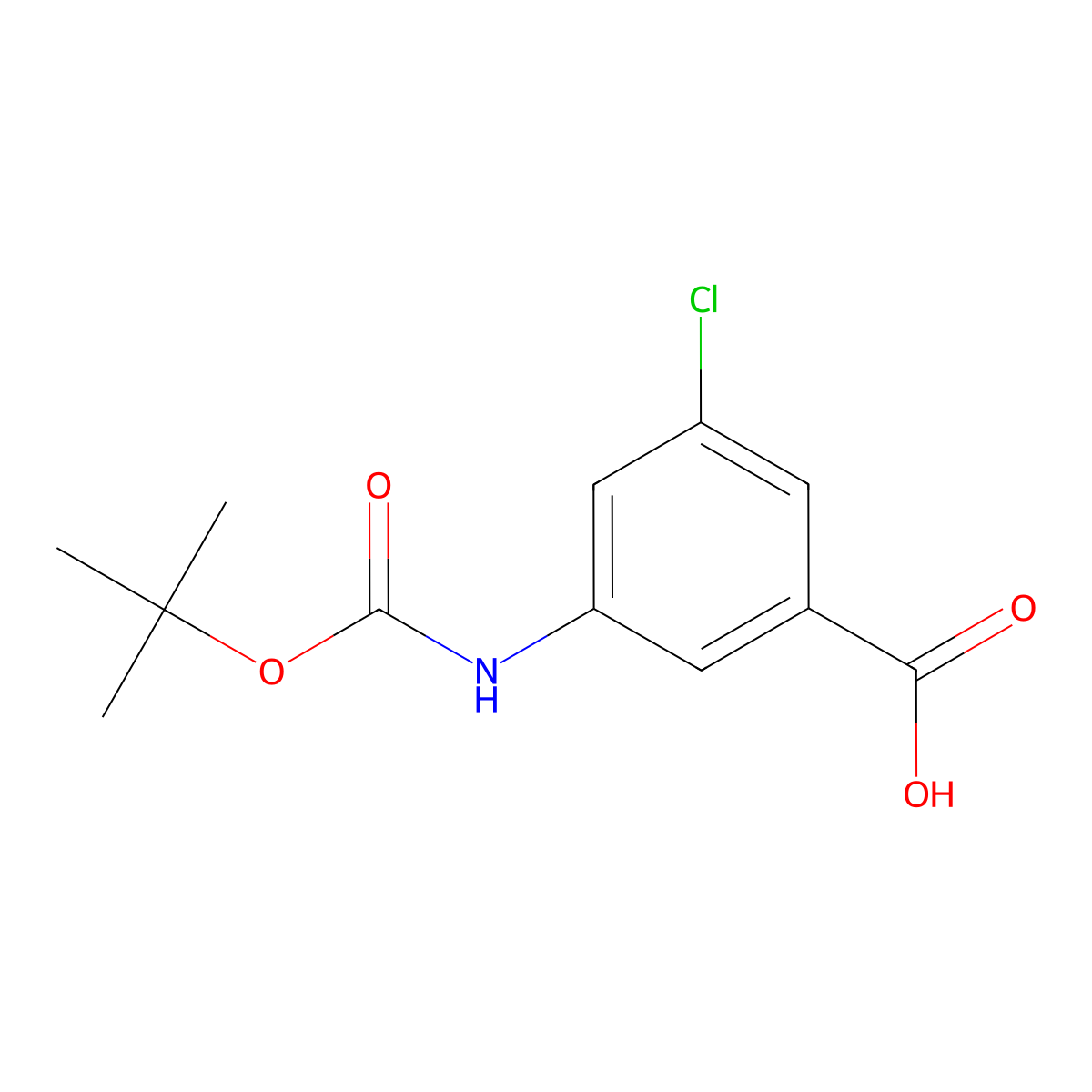 3-((tert-Butoxycarbonyl)amino)-5-chlorobenzoic acid molecular structure, CAS 1520860-02-9