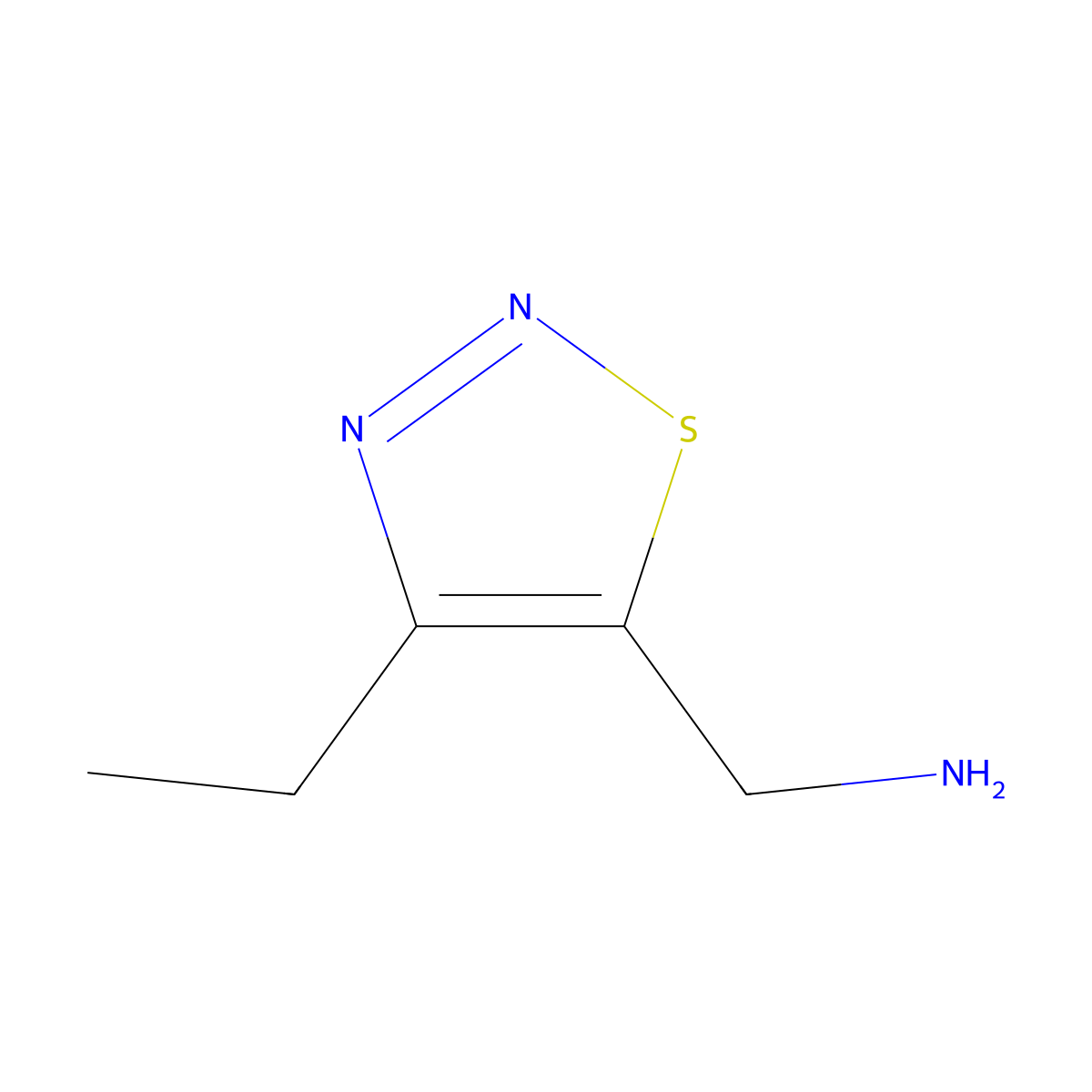 (4-Ethyl-1,2,3-thiadiazol-5-yl)methanamine molecular structure, CAS 1520862-09-2