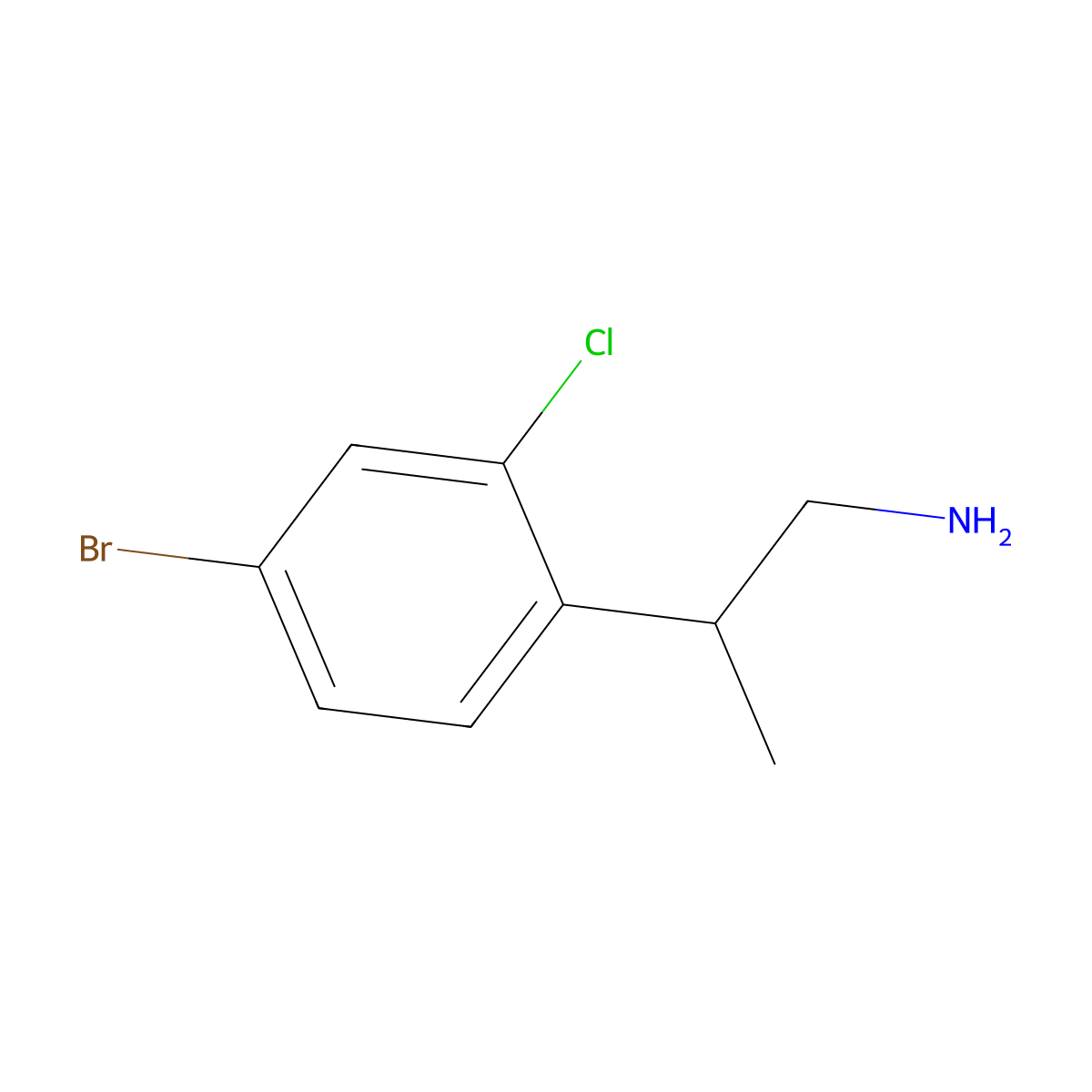 2-(4-Bromo-2-chlorophenyl)propan-1-amine molecular structure, CAS 1520866-60-7