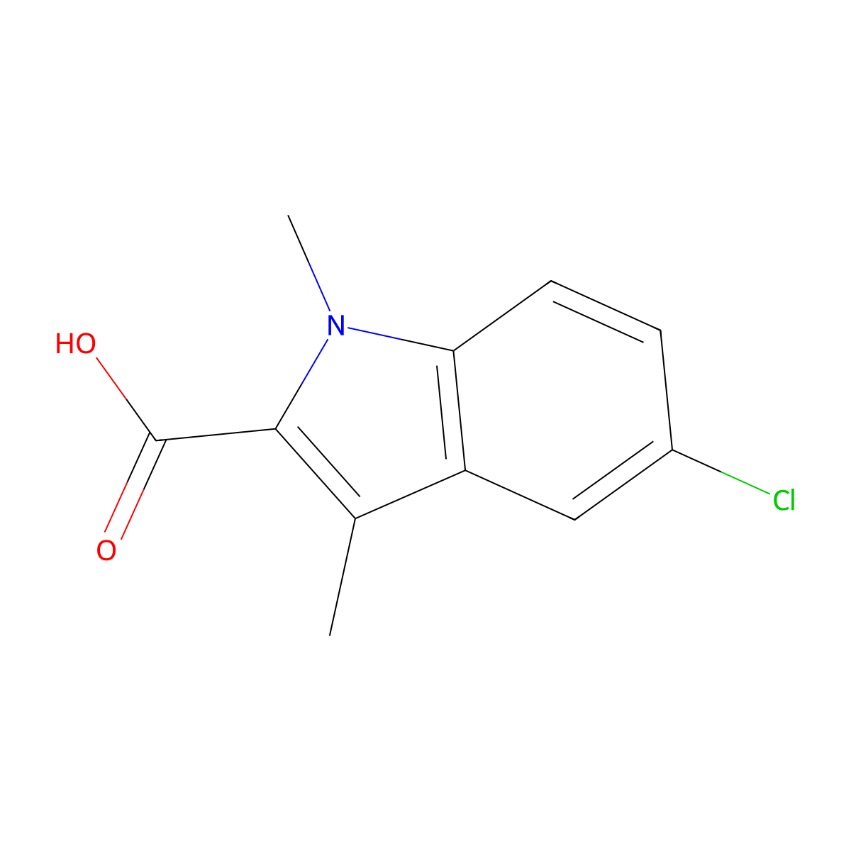 5-Chloro-1,3-dimethyl-1H-indole-2-carboxylic acid molecular structure, CAS 152088-13-6