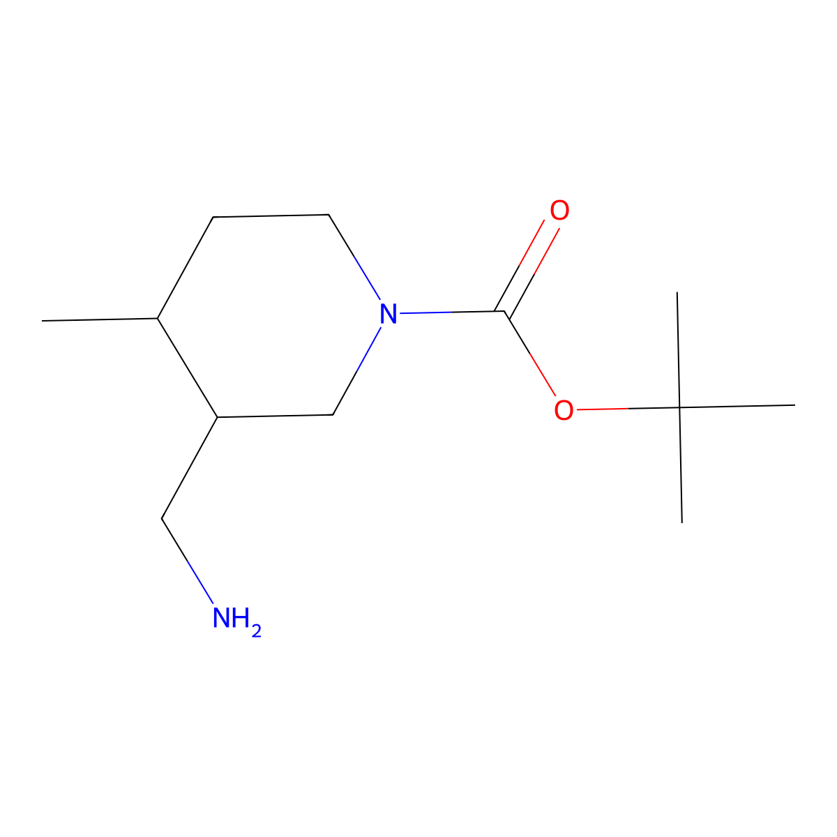 tert-Butyl 3-(aminomethyl)-4-methylpiperidine-1-carboxylate molecular structure, CAS 1520880-67-4