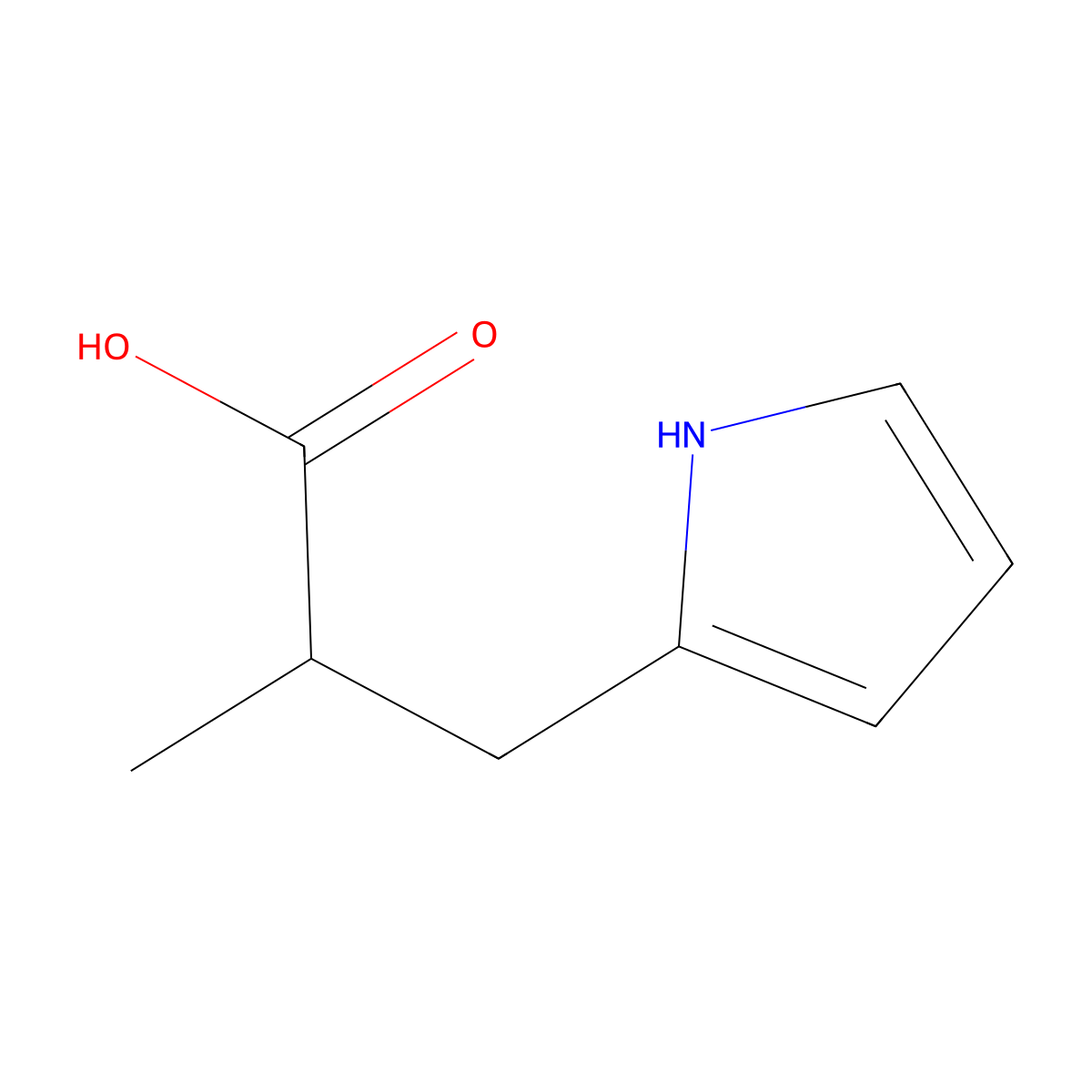 2-Methyl-3-(1H-pyrrol-2-yl)-propionic acid molecular structure, CAS 1520882-76-1