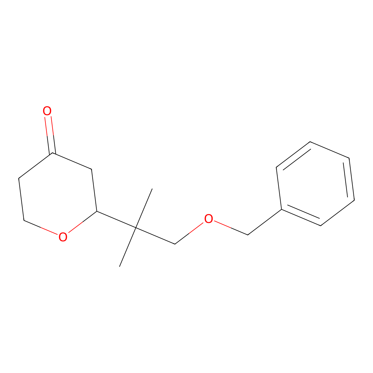 2-(1-(Benzyloxy)-2-methylpropan-2-yl)tetrahydro-4H-pyran-4-one molecular structure, CAS 1520890-44-1