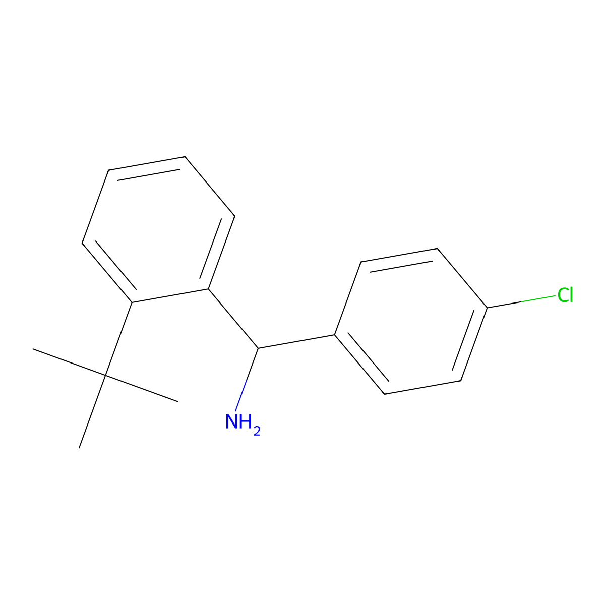 (2-Tert-butylphenyl)(4-chlorophenyl)methanamine molecular structure, CAS 1520891-41-1